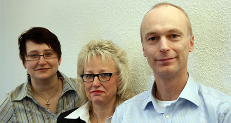 Das Team: Nicole Möhring, Sabine Carstens, Dr. Dr. Ludwig Kohlbrecher